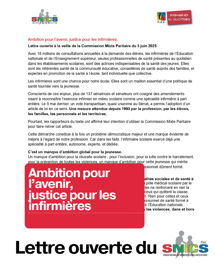 Lettre ouverte à la veille de la Commission Mixte Paritaire du 3 juin 2025