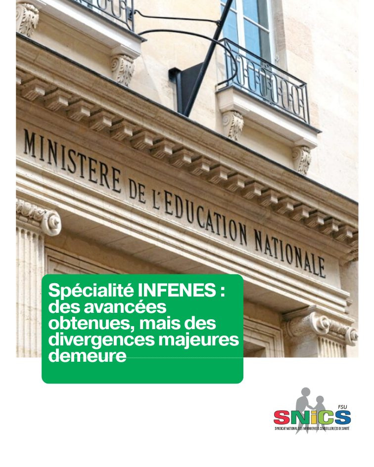 Spécialité INFENES : des avancées obtenues, mais des divergences majeures demeure