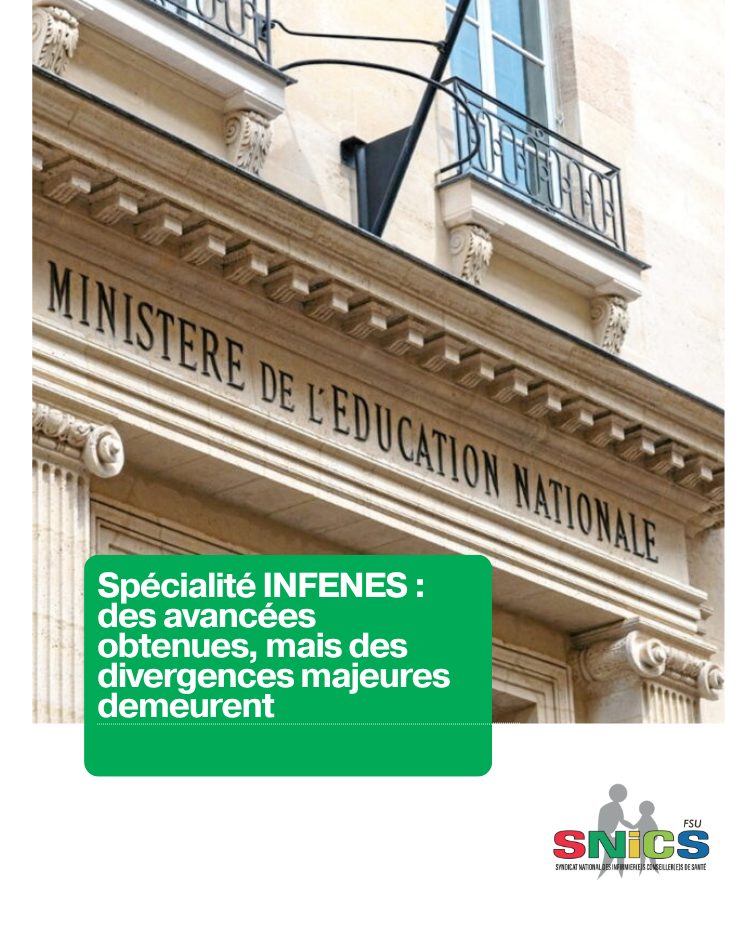 Spécialité INFENES : des avancées obtenues, mais des divergences majeures demeurent