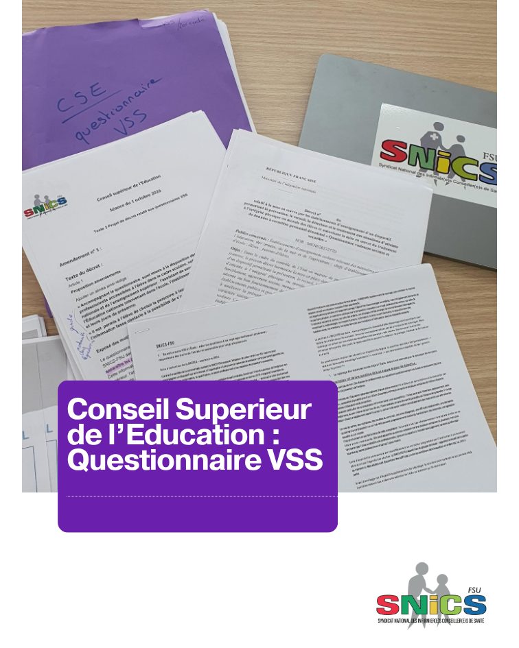 Questionnaire VSS à l’École : le SNICS-FSU obtient des avancées jusqu’au CSE mais alerte sur les moyens et les garanties
